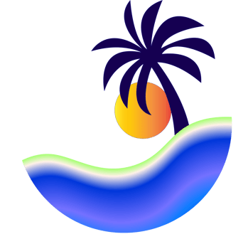tropical palm tree and sunset clipart png