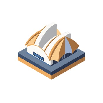 sydney opera house isometric icon vector