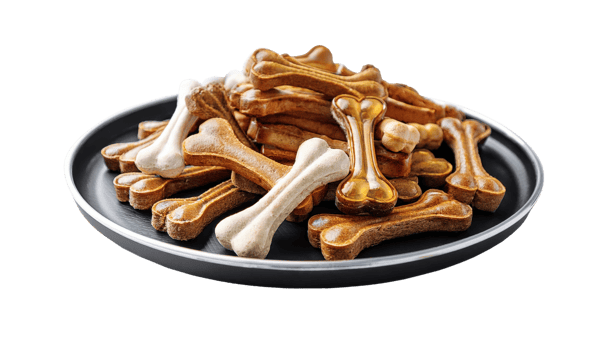 biscuits bones for dog and food treats for pet in black plate for clip art and element png