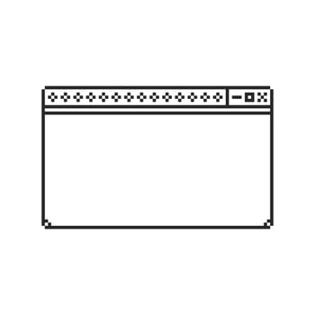 pixelated window border with retro corners vector