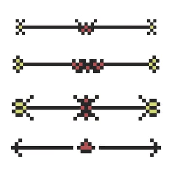 retro border with pixel art corners vector