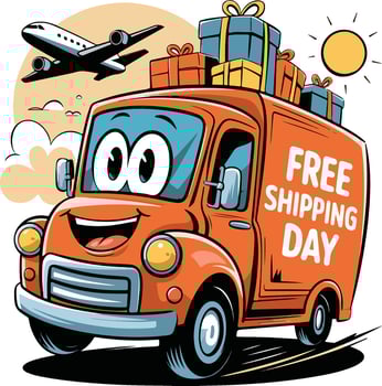 The Big Free Shipping Day Journey vector