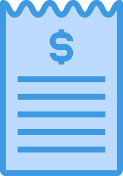 A blue note with a dollar sign on it vector