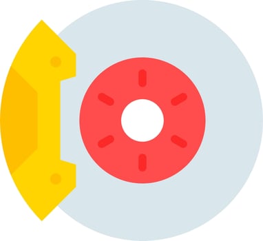 A yellow disc with a red center and a yellow disk vector