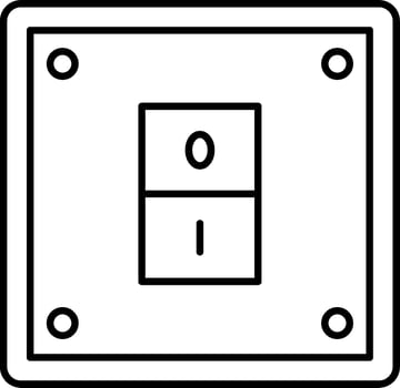 A black and white square with a single switch vector