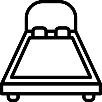 A black and white drawing of a bed vector