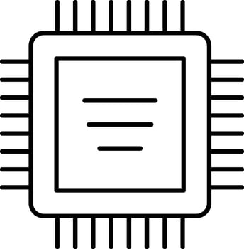 A computer processor chip icon on a white background vector