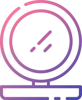 A pink and purple icon of a mirror vector
