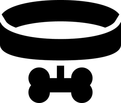 A black and white illustration of a dog collar vector