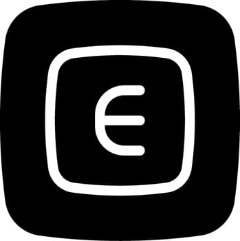 A black and white logo with the letter e vector