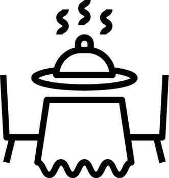 A black and white image of a table and chairs vector