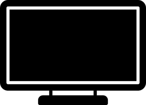 A black and white computer monitor with a white background vector