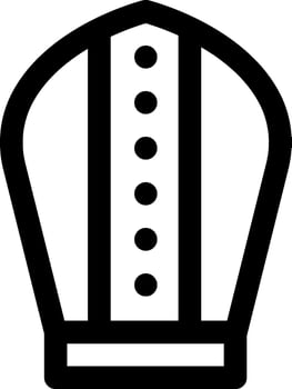 A black and white icon of a hat vector
