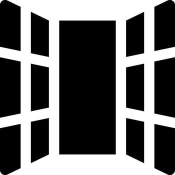 A black and white open window icon vector
