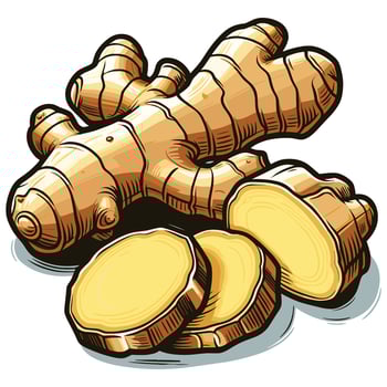 Fresh Organic Ginger Root Illustration for Health, Wellness, and Cooking Projects vector