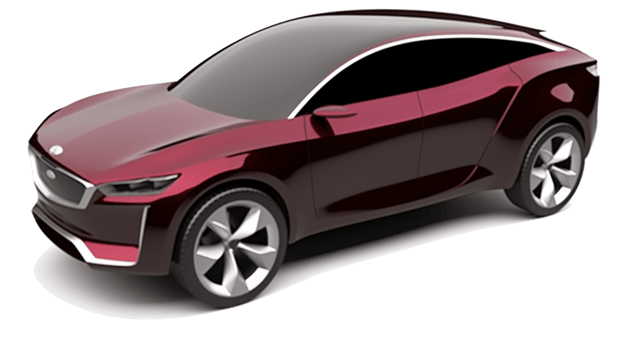 Compact sports car coupe. 3d render isolated on transparent background png