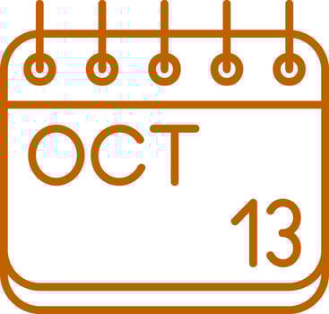 October Line Multi Colors Icon vector
