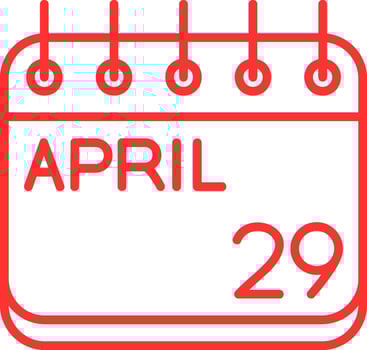 April Line Multi Colors Icon vector