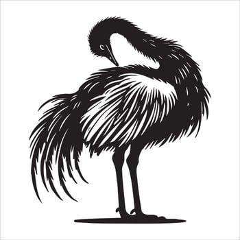 Bold Design of the Greater Rhea Flightless Bird vector