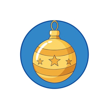 Gold Christmas decorations on blue background Xmas card template New Year banner mockup vector