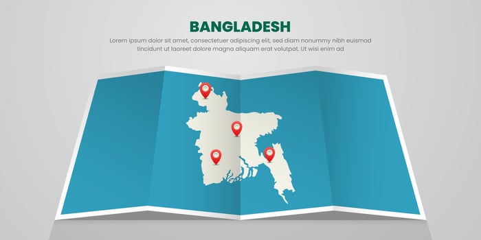 bangladesh map travel with pin tag location design Illustration vector