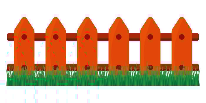 Fence and grass icon isolated on white background. vector