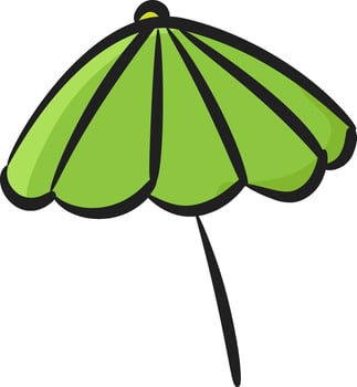 An umbrella with a green top and bottom vector