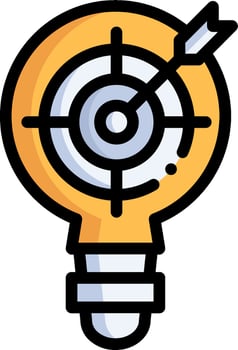 Target light bulb icon illustration vector