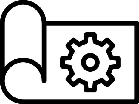 A black and white icon of a gear wheel vector