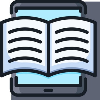 An open book on a tablet computer vector