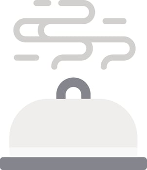 A white cloche with a steam coming out of it vector