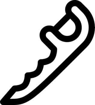 A black and white outline of a knife vector