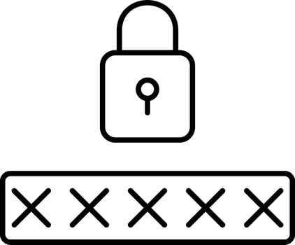 A padlock and cross lines on a white background vector