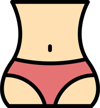 A woman's butt with a pink underwear vector