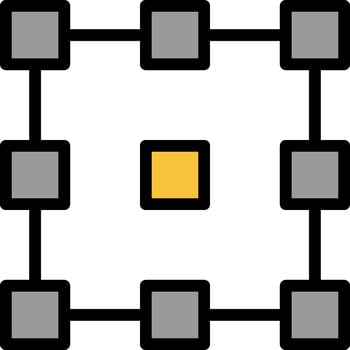 A square with yellow squares on it vector