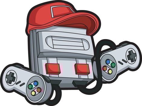 Old console gamer '90 vector