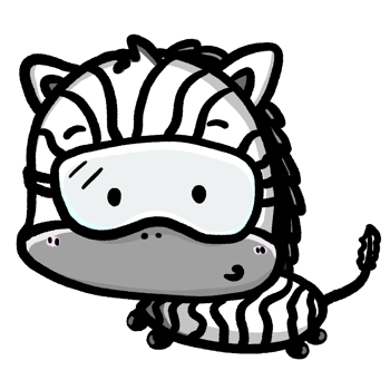 Cute cartoon zebra isolated illustration, kid zebra character design png