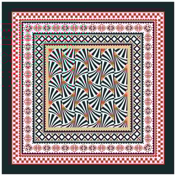 Traditional Indian Motif Print Placement with Border. vector