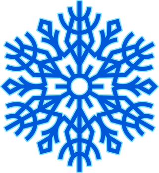 Abstract blue snowflake decorative design element. png