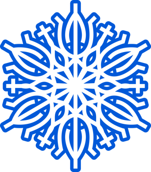 Snowflake symmetric decorative design element. png
