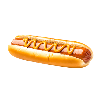 Delicious Hot Dog with Mustard Condiment png