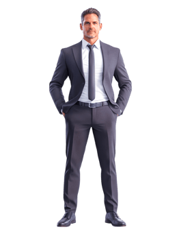 Confident Businessman in Formal Attire png
