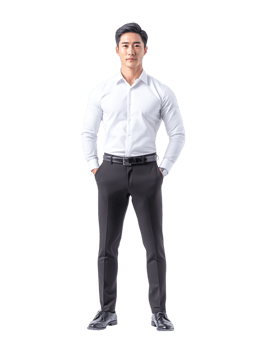 Businessman in Formal Attire Standing Confidently png