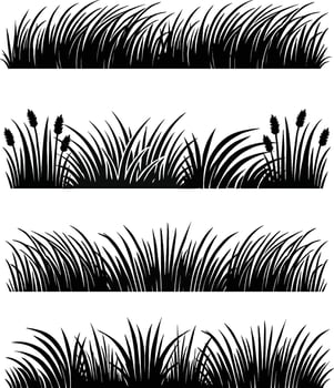 A collection of long grass for artwork compositions vector