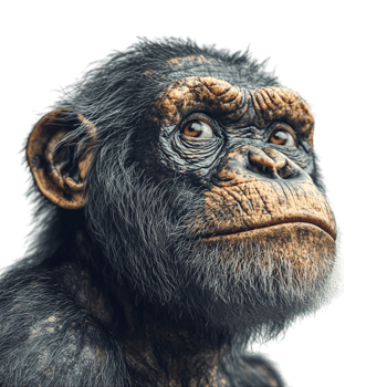 Close-Up Portrait of a Primate with Detailed Features png