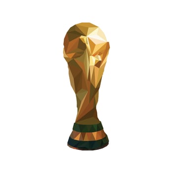 abstract polygonal cup trophy illustration vector
