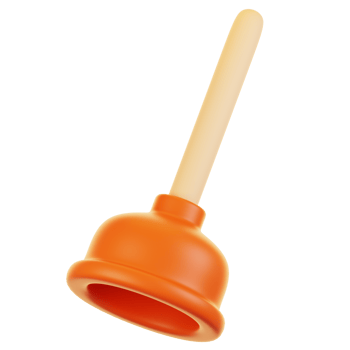 3d rendering bathroom icon concept. 3d render plunger png