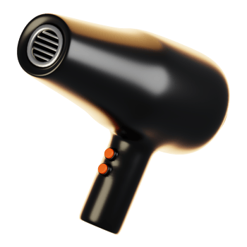 3d rendering bathroom icon concept. 3d render hair dryer png