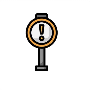 A traffic sign with an exclamation mark on it vector