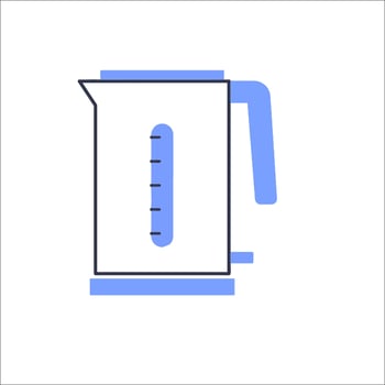 A blue and white kettle icon on a white background vector